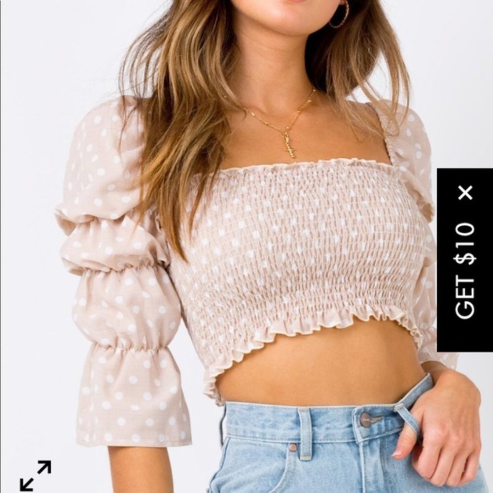 Princess Polly Loveday Crop Top - Beige